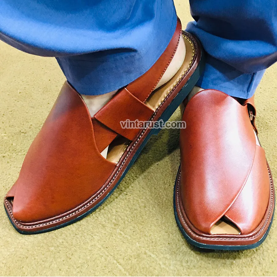 Genuine Leather Handmade Peshawari Slippers Men's Chappal