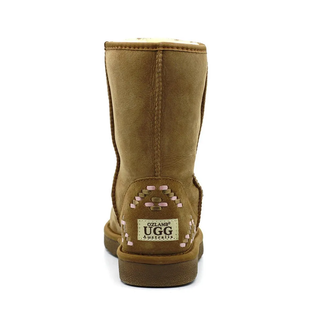 Geometric Medium Ugg Boot - Chestnut