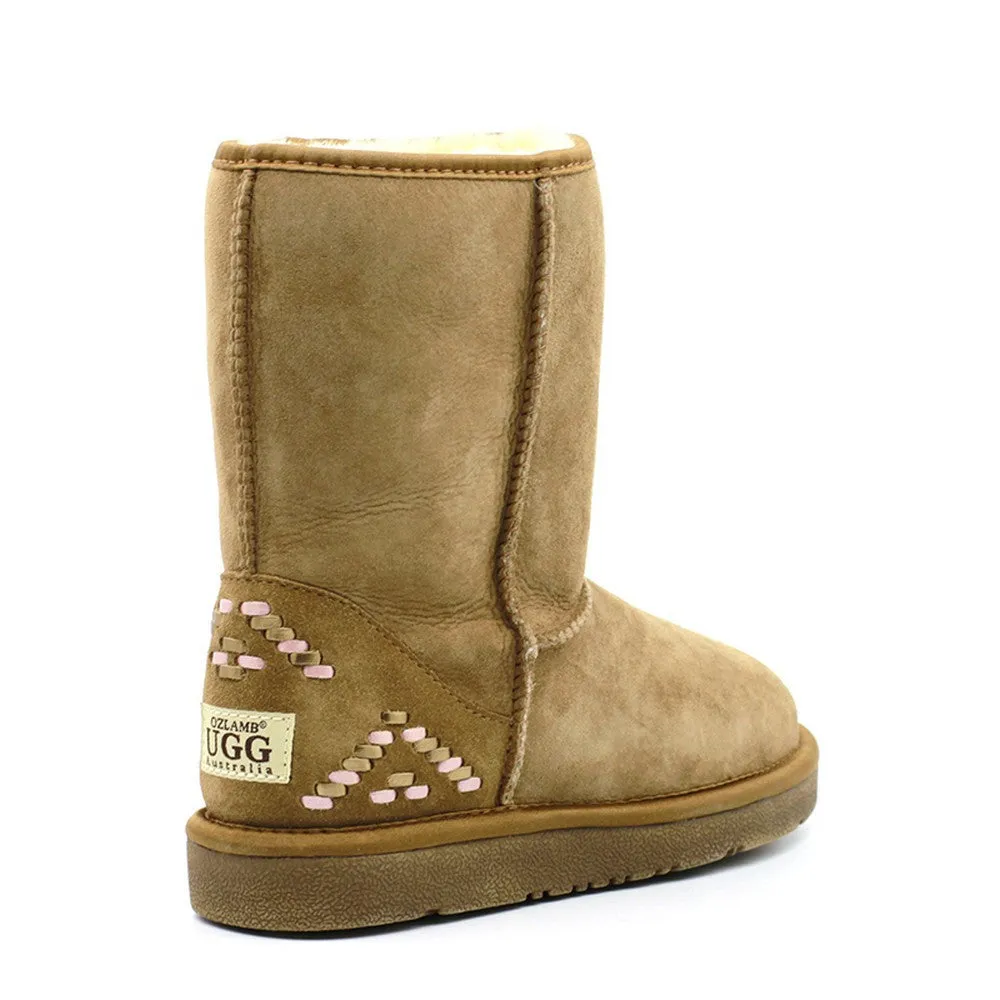 Geometric Medium Ugg Boot - Chestnut