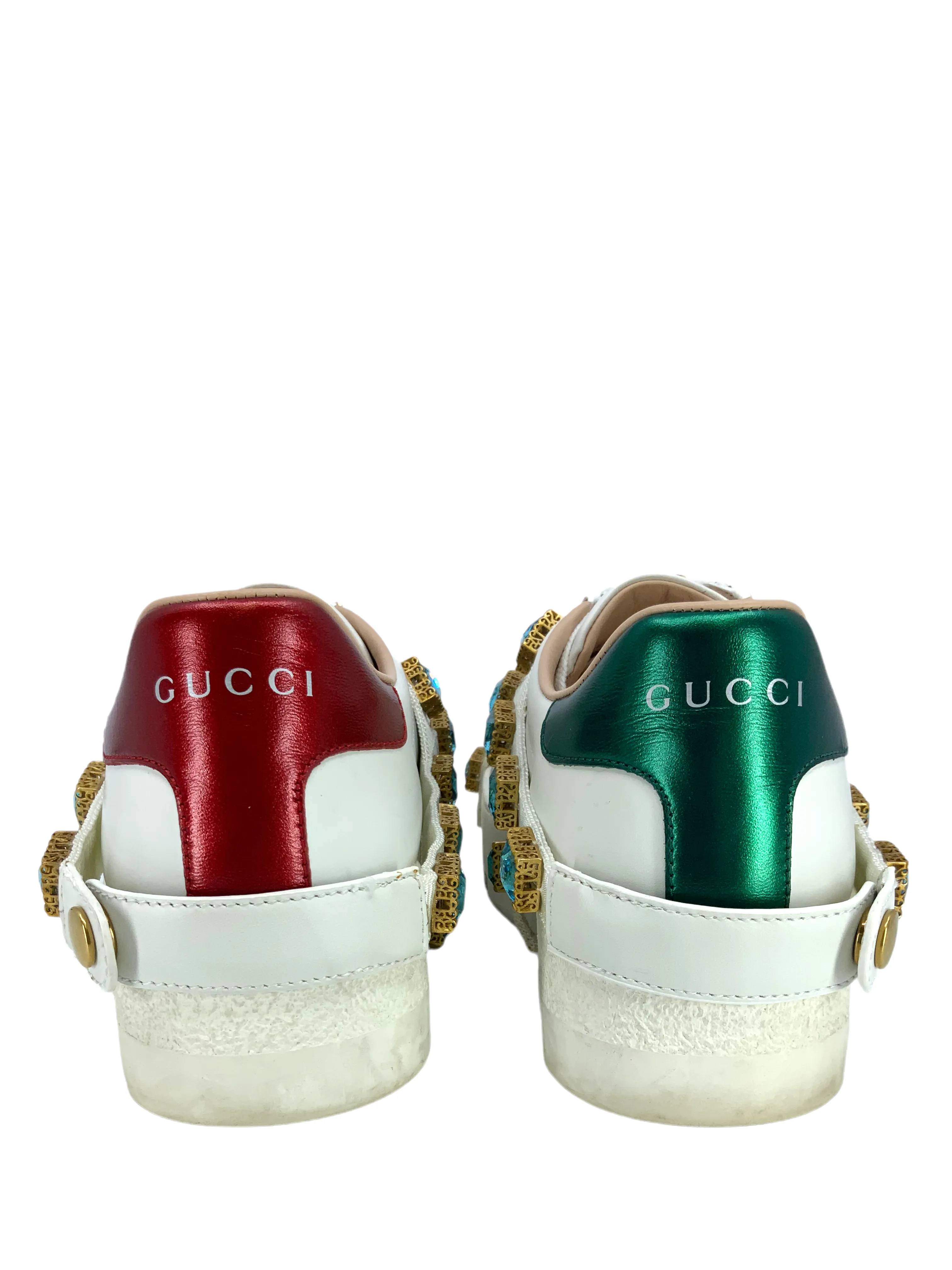 GUCCI Ace Embroidered Platform Sneakers Size 6.5