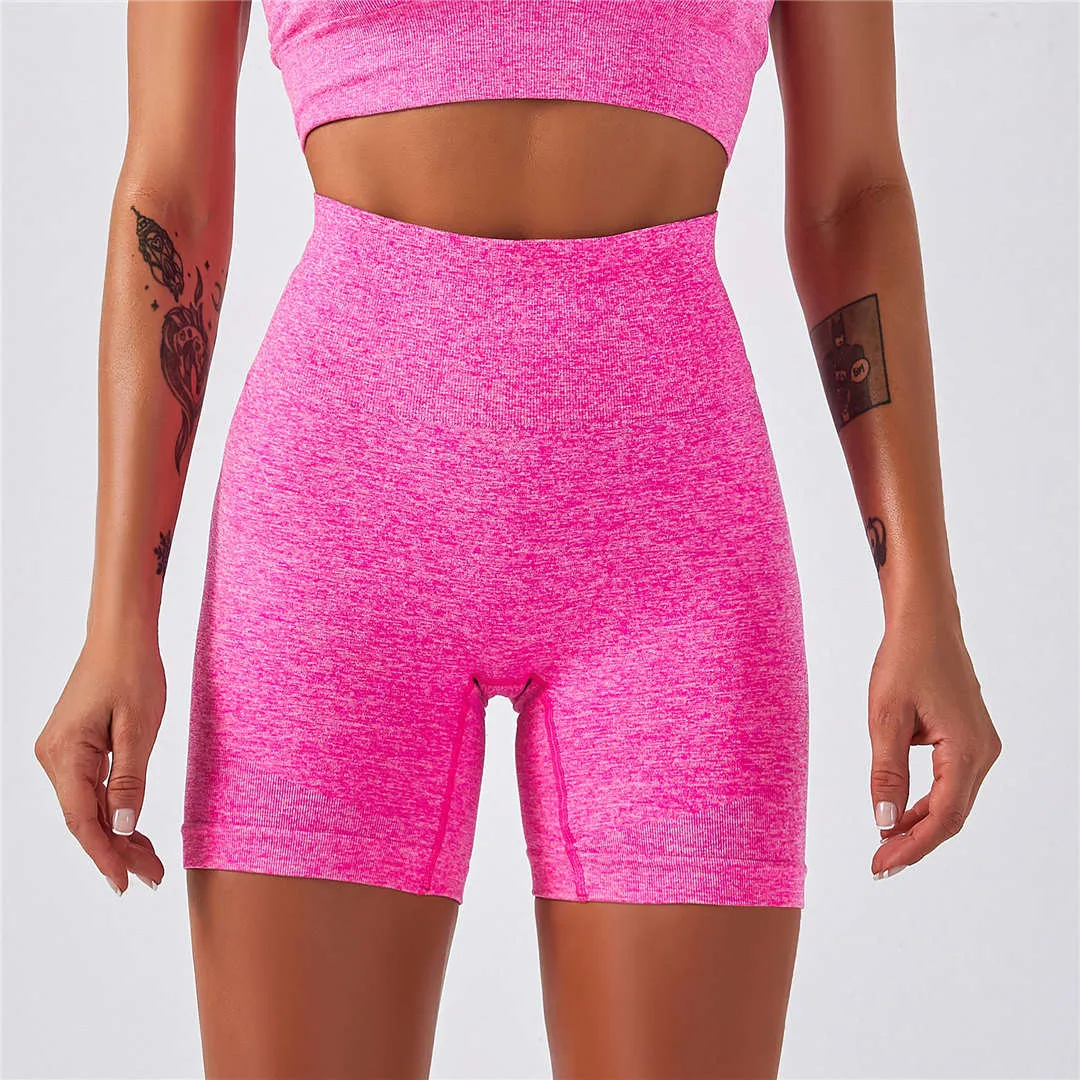 High Waist Women Seamless Gym Short Jogging Running Shorts Push Up Gym Compression Sports Shorts Yoga clothing For Women A012S