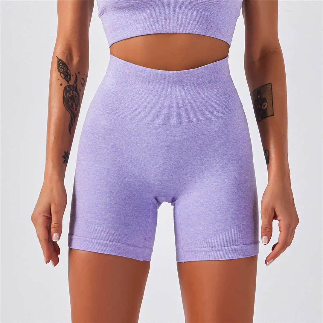 High Waist Women Seamless Gym Short Jogging Running Shorts Push Up Gym Compression Sports Shorts Yoga clothing For Women A012S