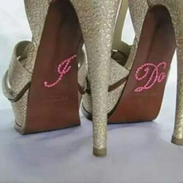 I Do and Me Too Wedding Shoes Stilettos Glitter Stickers