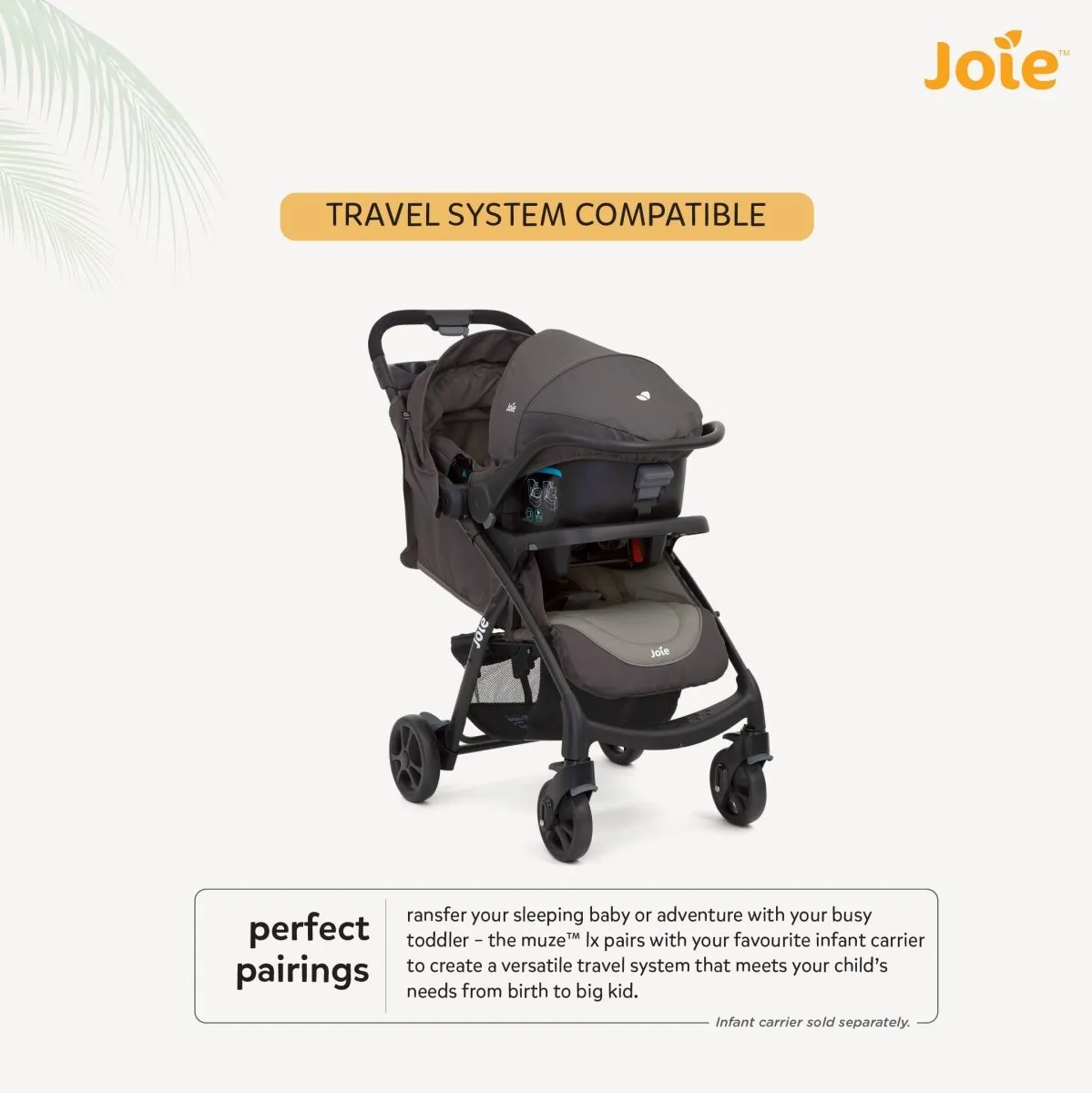 Joie Muze Lx Ts W/ Juva Travel System- Dark Pewter