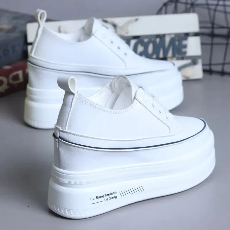 Joskaa 2024 New White Platform Sneakers For Women