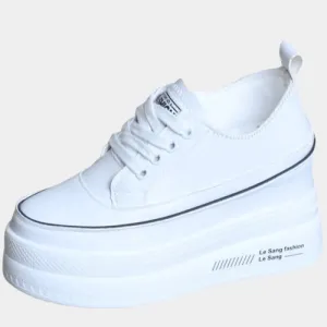 Joskaa 2024 New White Platform Sneakers For Women