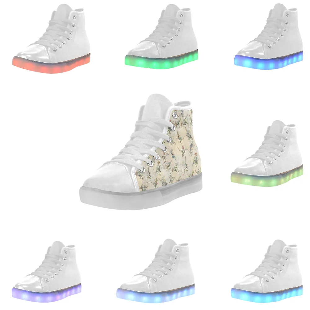 Jurassic Blossom High Top Mens L LED Light Up Canvas Shoes