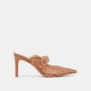 KEEKEE HEELS SADDLE WOVEN RAFFIA