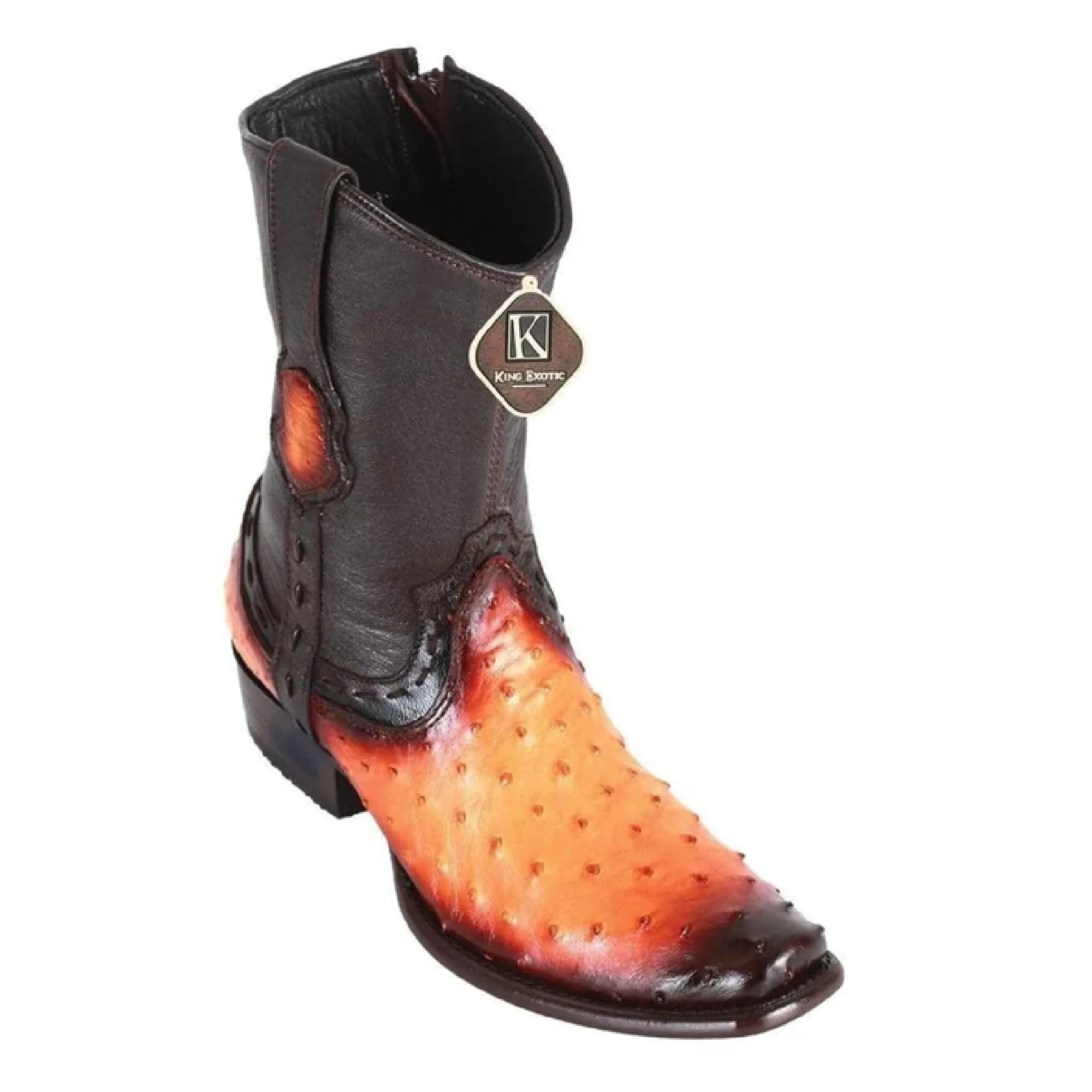 King Exotic Boots #479B0301 Men's Dubai Boot | Men's Ostrich Boots  Color Faded Buttercup