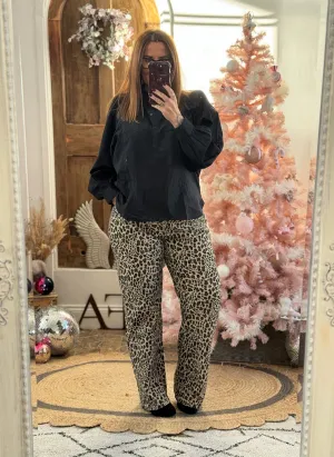 Leopard Print Luxe Straight Leg Jeans