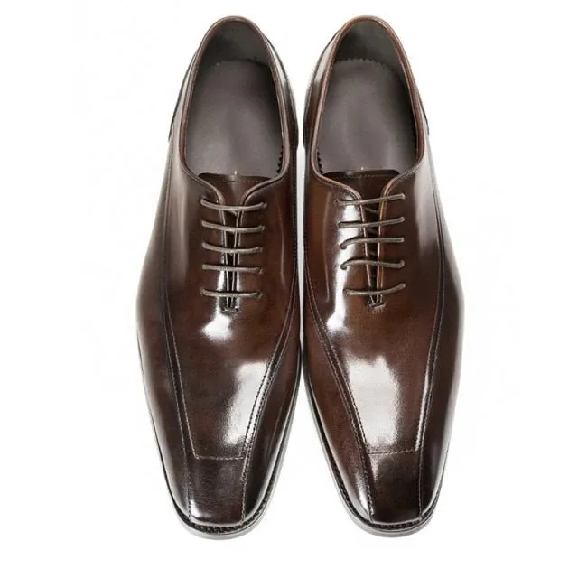 LuxeLace Exotic Brogue Leather Lace-Up Shoes