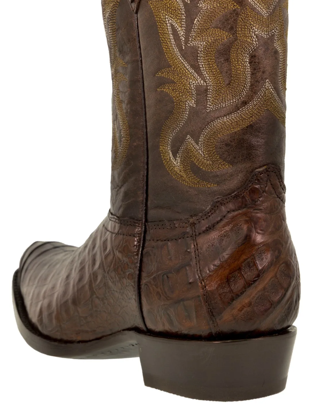 Men's Brown All Real Crocodile Belly Skin Leather Cowboy Boots J Toe - CP1