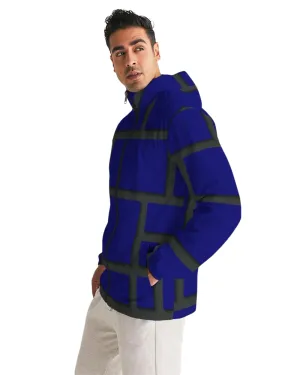 Mens Hooded Windbreaker - Dark Blue Casual/Sports Water Resistant Jacket - JJY30X