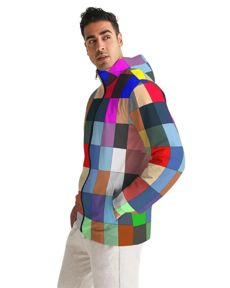 Mens Hooded Windbreaker - Multicolor Casual/Sports Water Resistant Jacket - JL4L0X