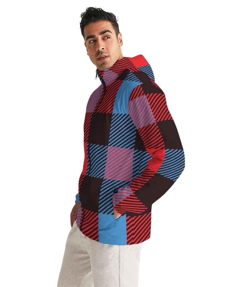 Mens Hooded Windbreaker - Multicolor Casual/Sports Water Resistant Jacket - JL5X0X