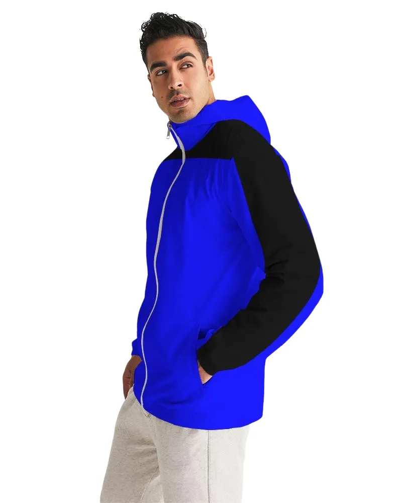 Mens Hooded Windbreaker - Royal Blue Casual/Sports Water Resistant Jacket - J4TD0X