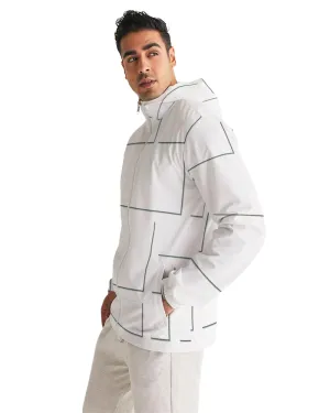 Mens Hooded Windbreaker - White Casual/Sports Water Resistant Jacket - JL550X