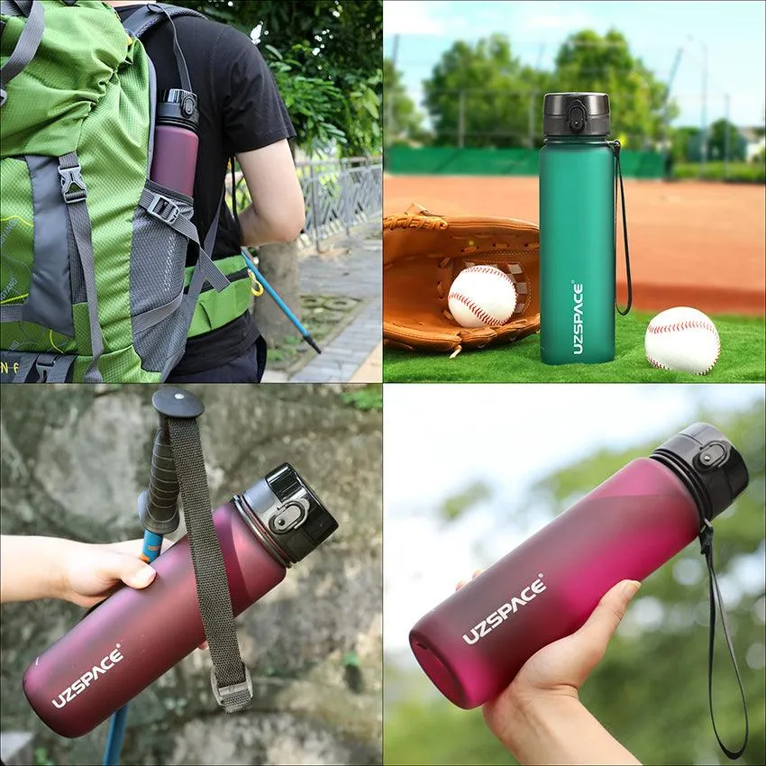 New BPA Free Sports Water Bottle - 500/800/1000ml Portable Leak-Proof Shaker for Gym & Outdoor Activities