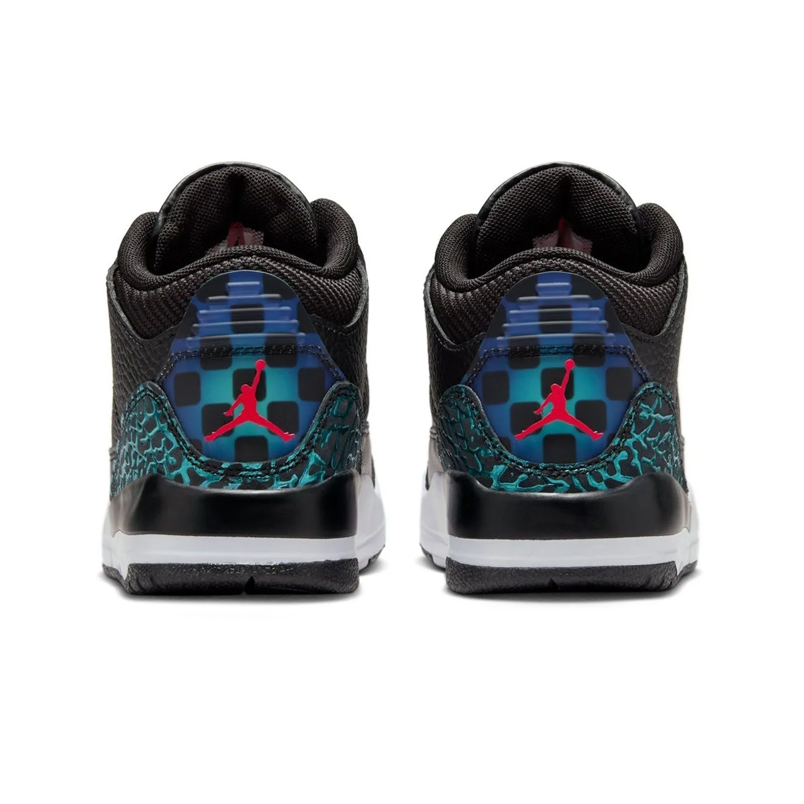 Nike Kid's Air Jordan 3 Retro PS Shoes - Black / Hyper Jade / Red / White