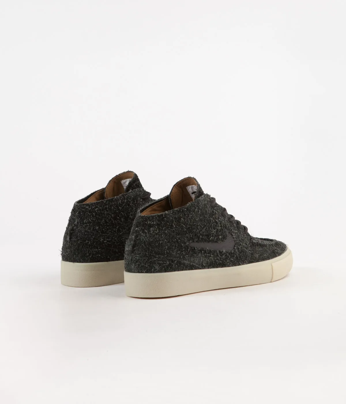 Nike SB Janoski Mid Crafted Shoes - Black / Black - Golden Beige - Team Gold