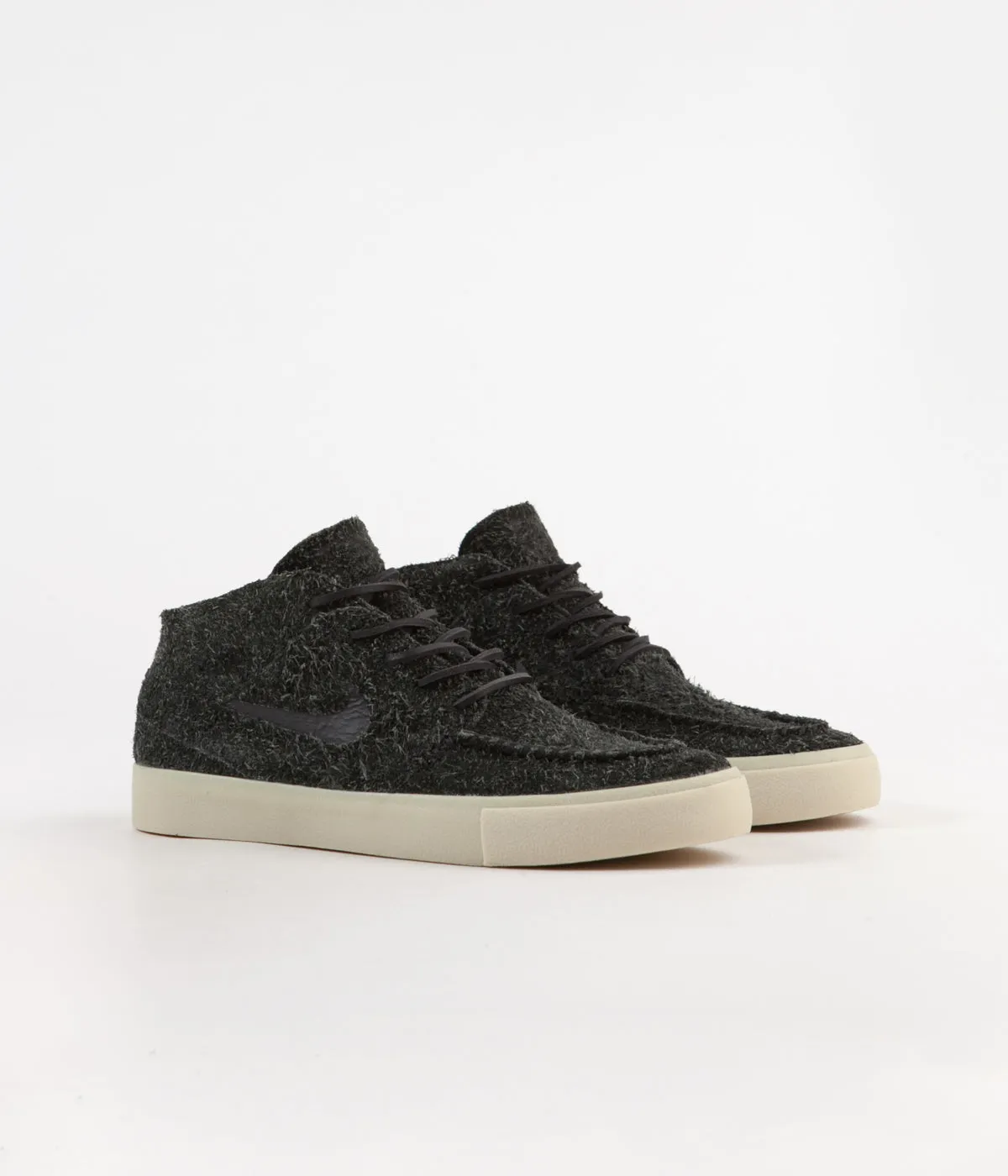 Nike SB Janoski Mid Crafted Shoes - Black / Black - Golden Beige - Team Gold