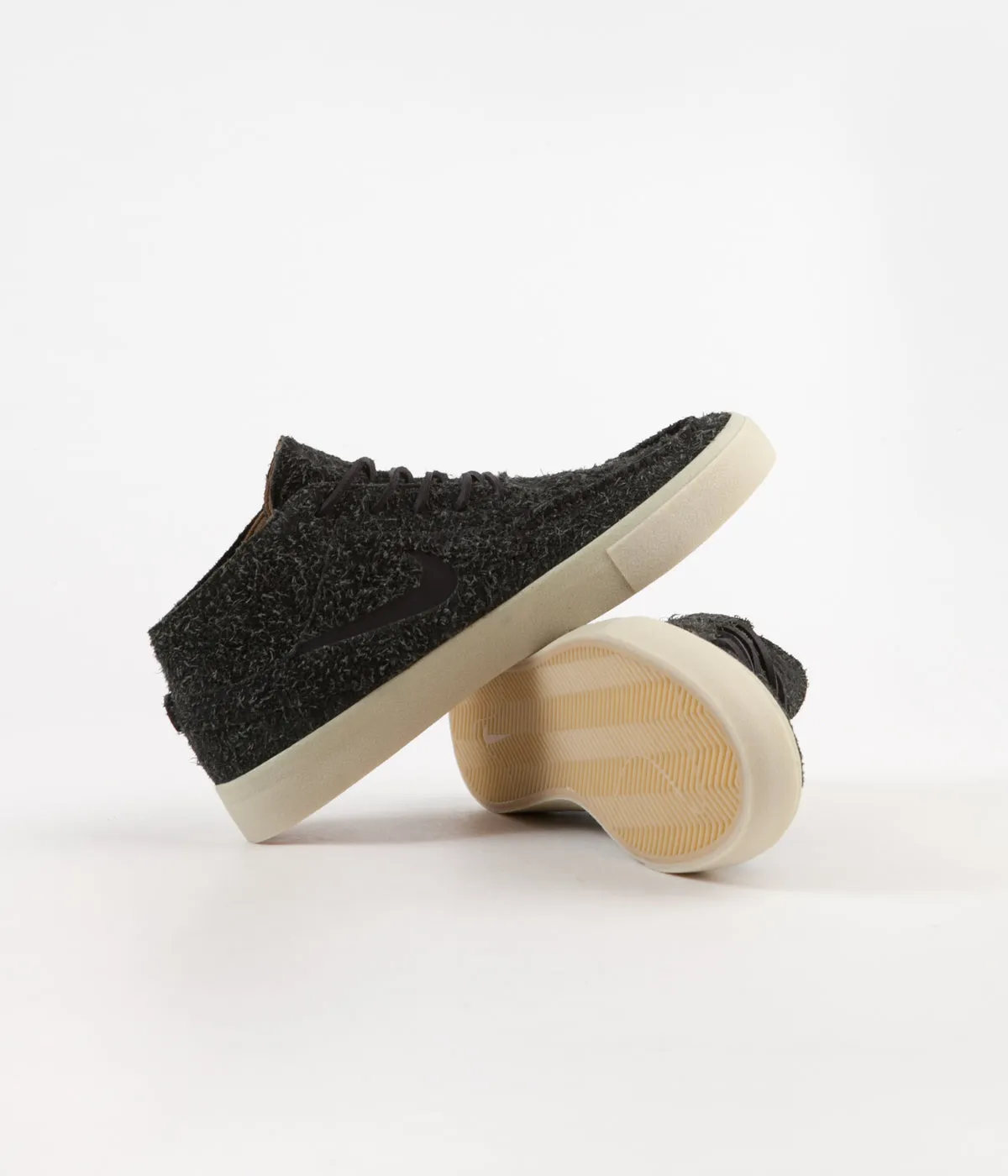 Nike SB Janoski Mid Crafted Shoes - Black / Black - Golden Beige - Team Gold