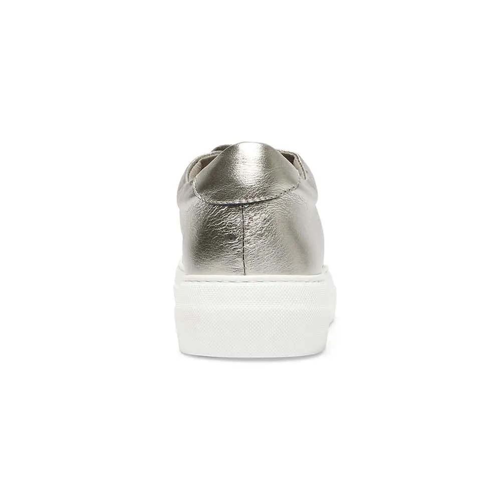 Prisila Sneaker in Silver Nappa Leather