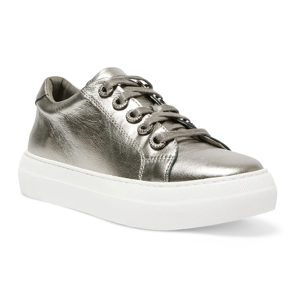 Prisila Sneaker in Silver Nappa Leather