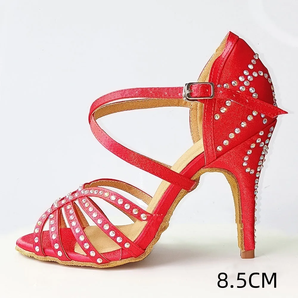 Red Latin Dance Daimonte High Heels