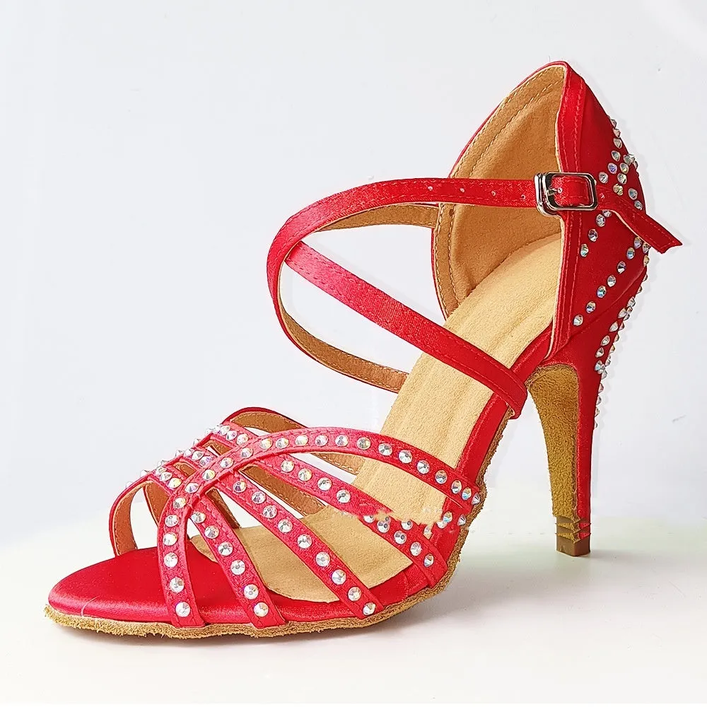 Red Latin Dance Daimonte High Heels