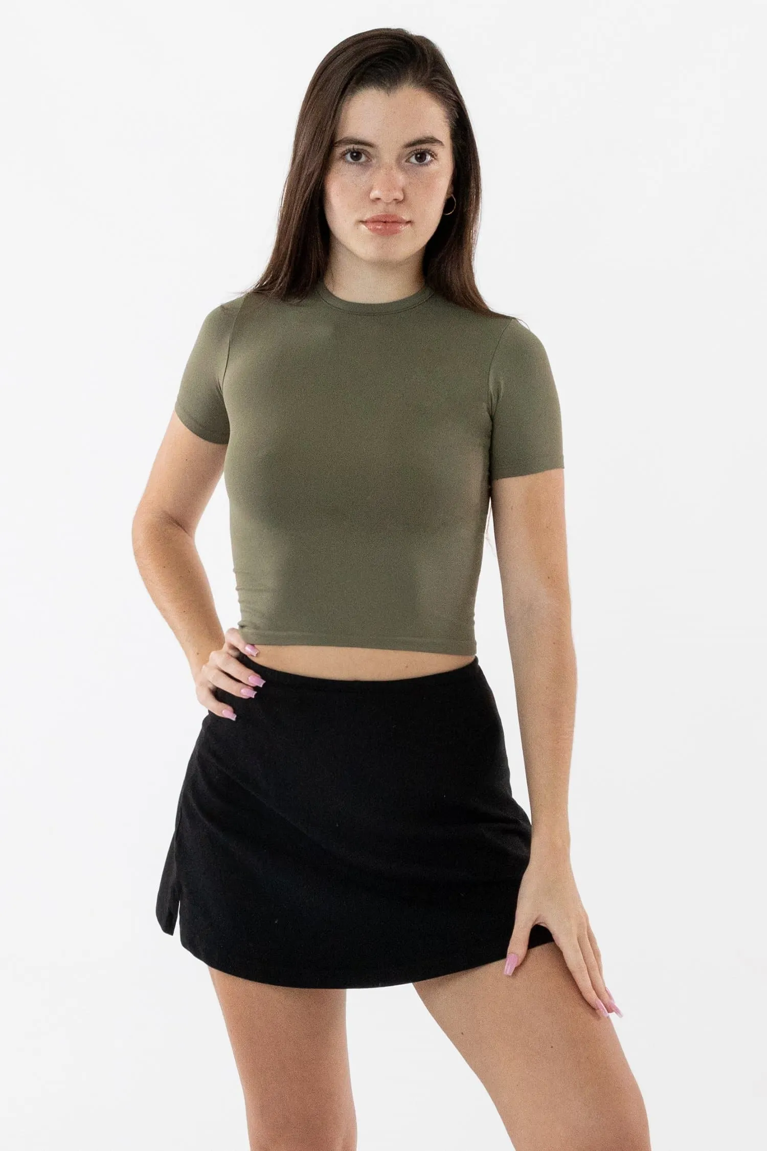 RN378 - Nylon Short Sleeve Crewneck Fitted Tee