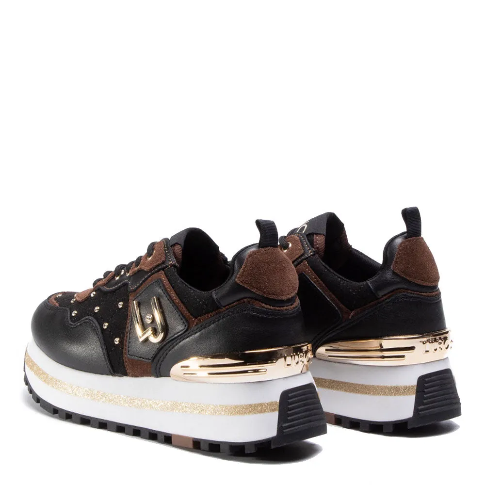 Scarpe Donna LIU JO Sneakers Nere Matelassè con Micro Borchie