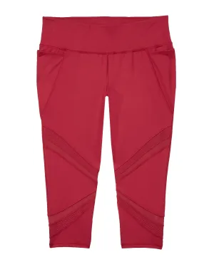 Shore Capri Athleisure Leggings | Red