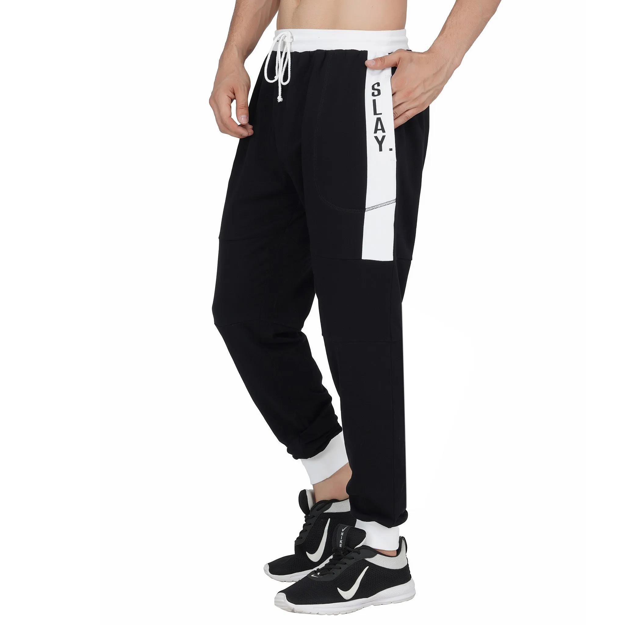 SLAY. Classic Men's Colorblock Black & White Tracksuit