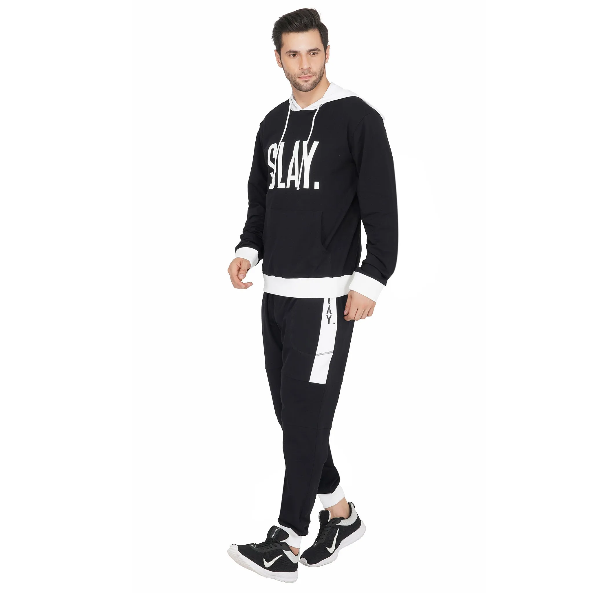 SLAY. Classic Men's Colorblock Black & White Tracksuit