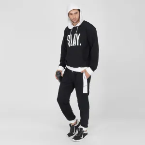 SLAY. Classic Men's Colorblock Black & White Tracksuit