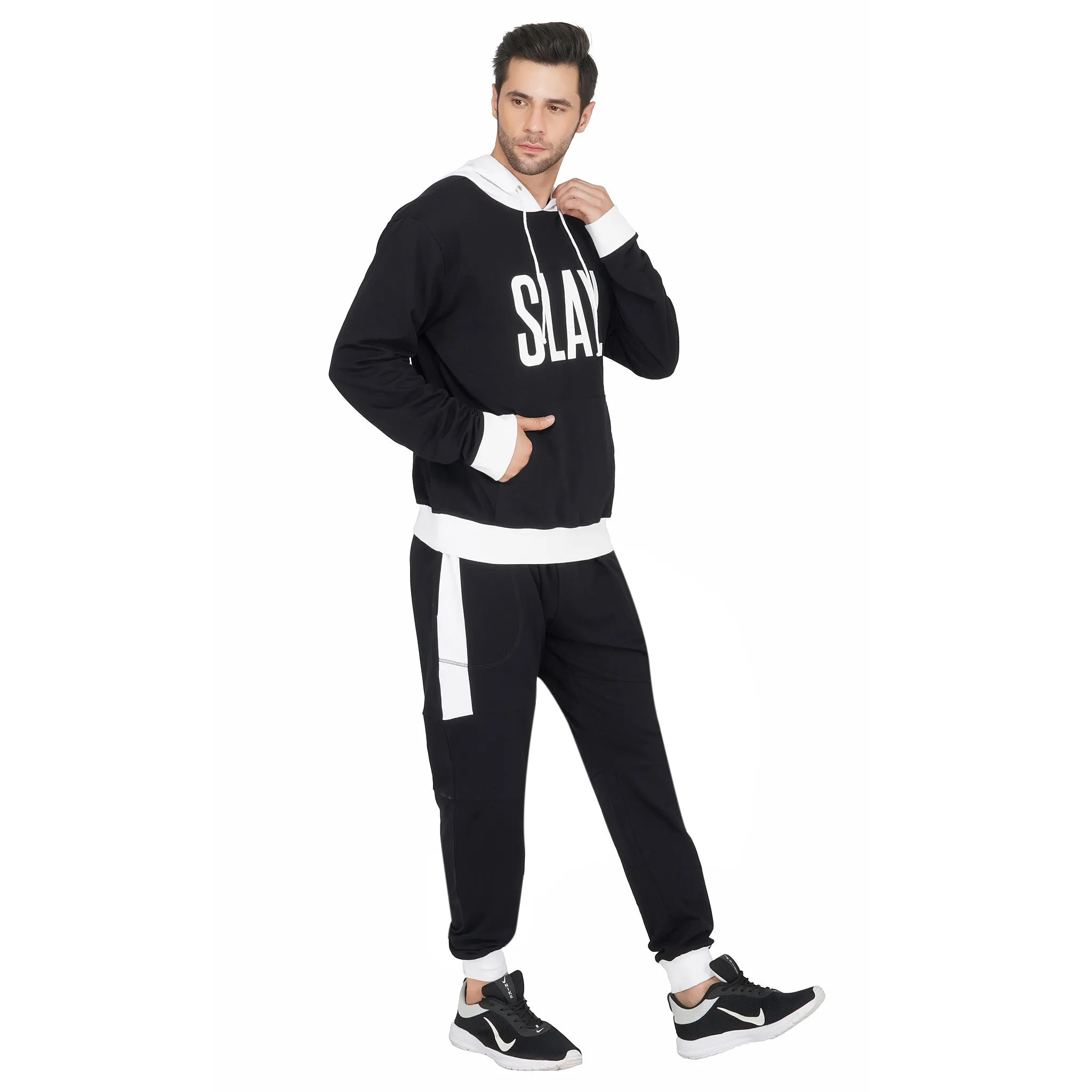 SLAY. Classic Men's Colorblock Black & White Tracksuit