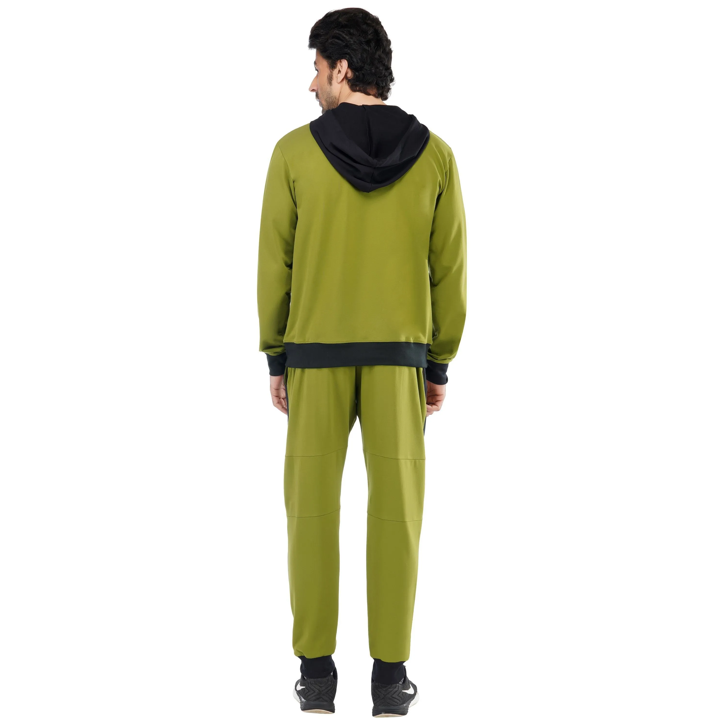 SLAY. Classic Men's Colorblock Olive Green & Black Tracksuit