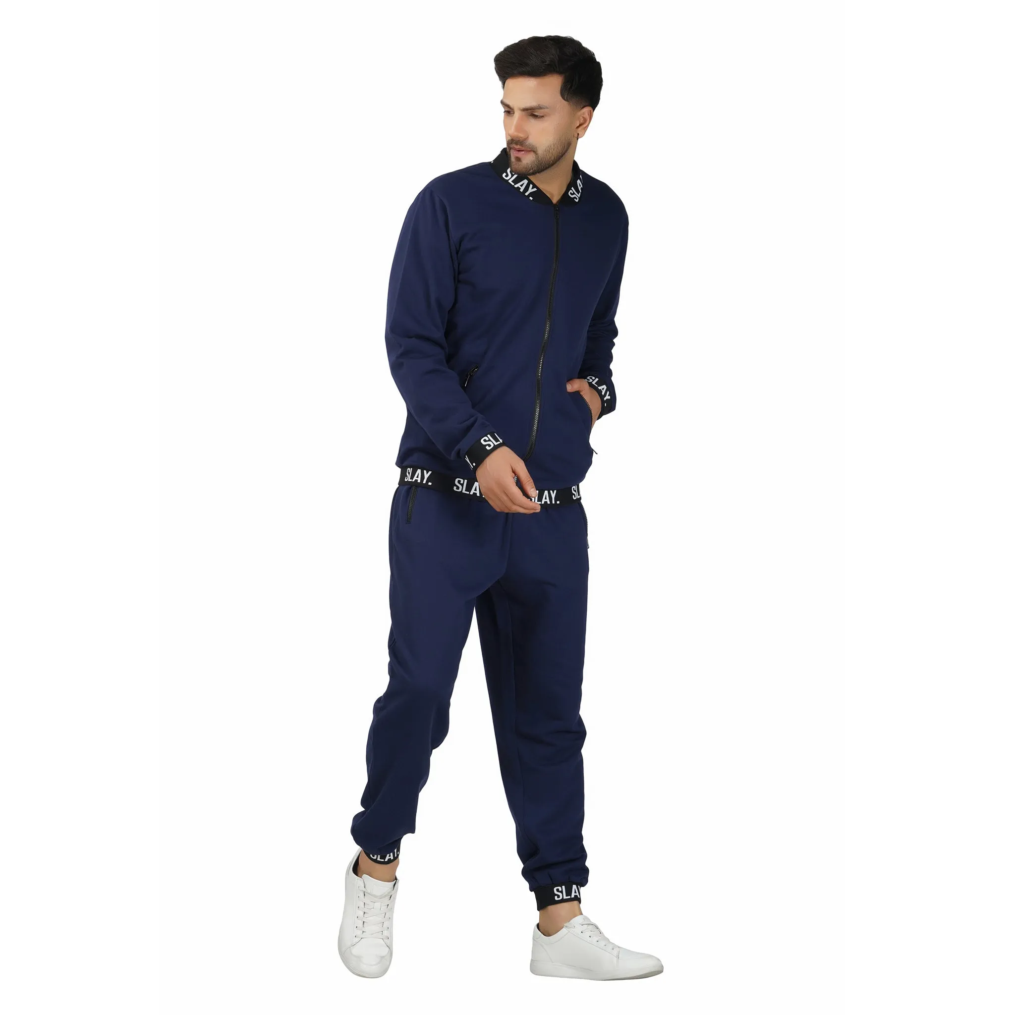 SLAY. Classic Men's Limited Edition Navy Blue Tracksuit