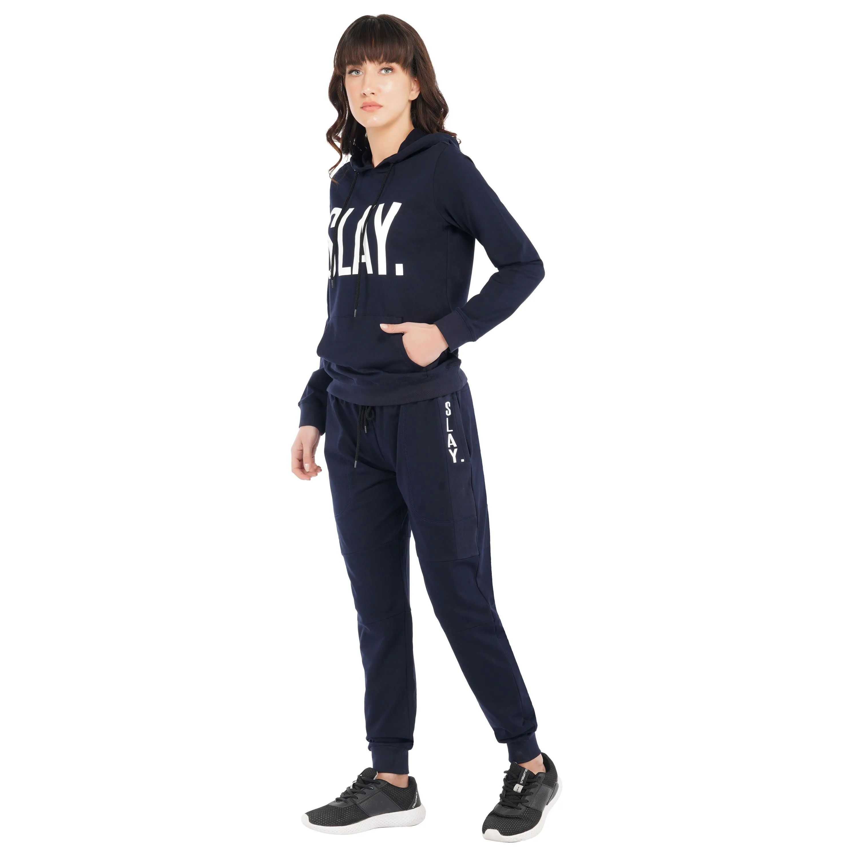 SLAY. Classic Women's Navy Blue Tracksuit