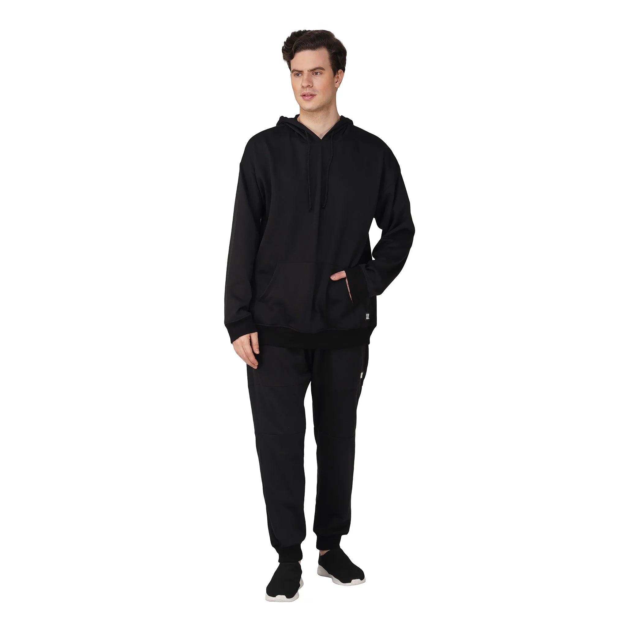 SLAY. Men's Black Oversized Drop Shoulder Hoodie & Joggers Co-ord Set