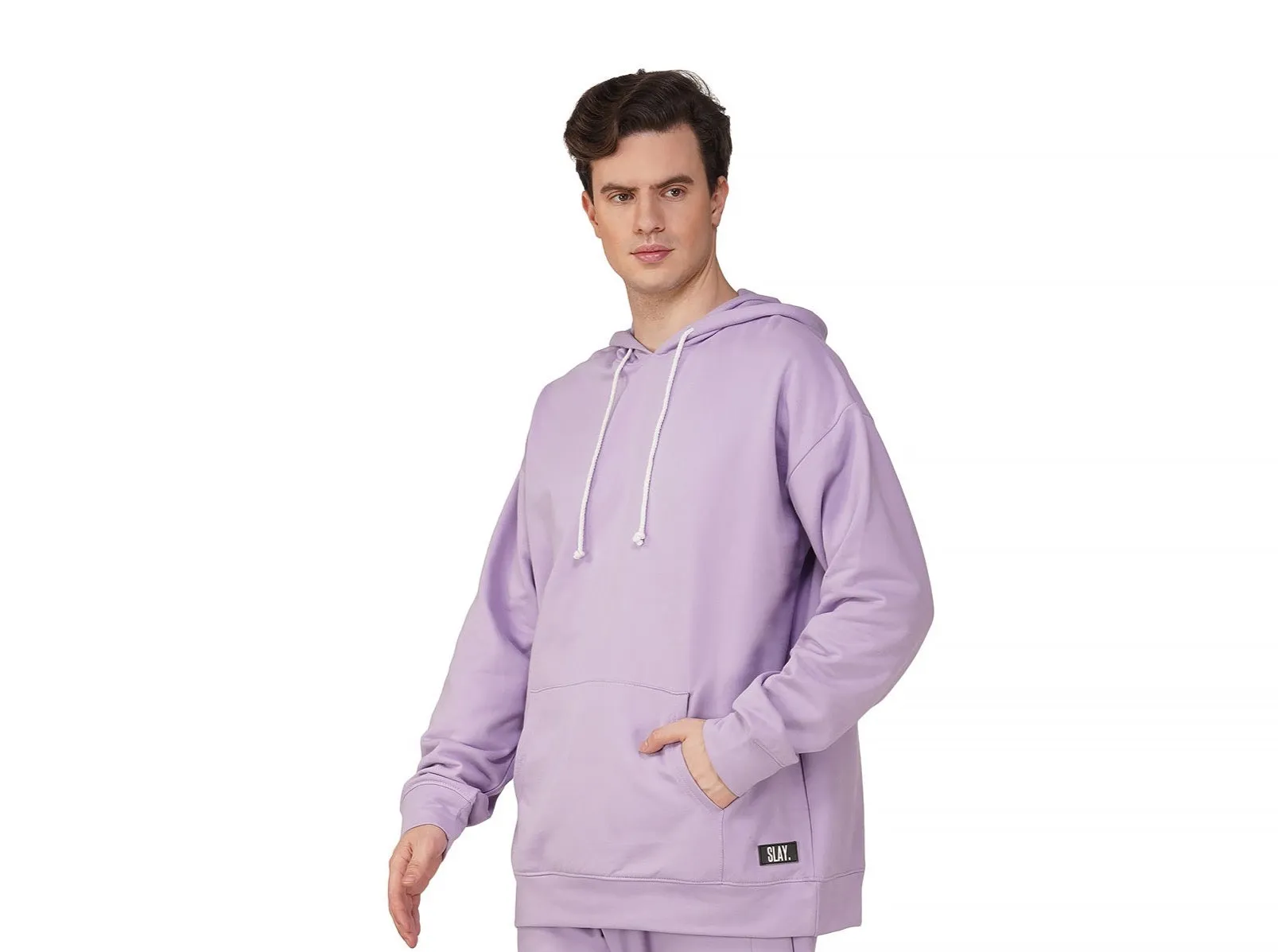 SLAY. Men's Lavender Oversized Drop Shoulder Hoodie