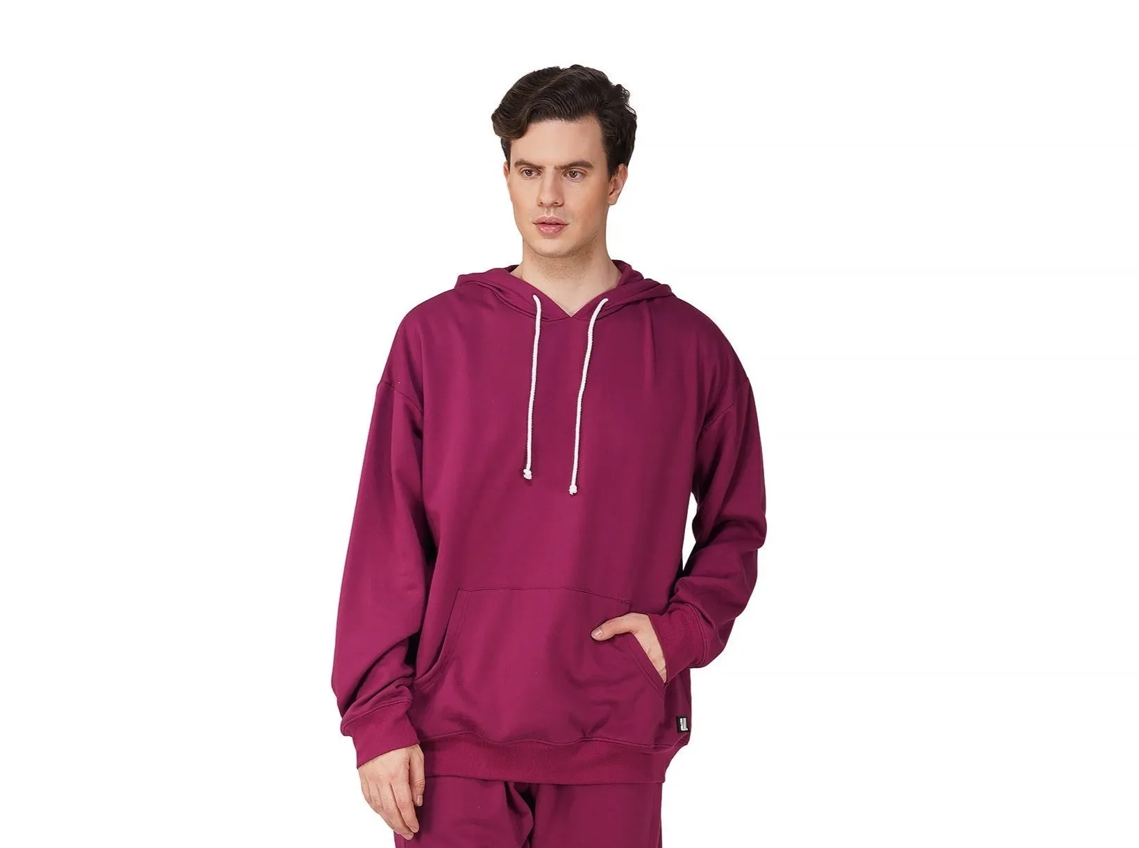 SLAY. Men's Magenta Oversized Drop Shoulder Hoodie