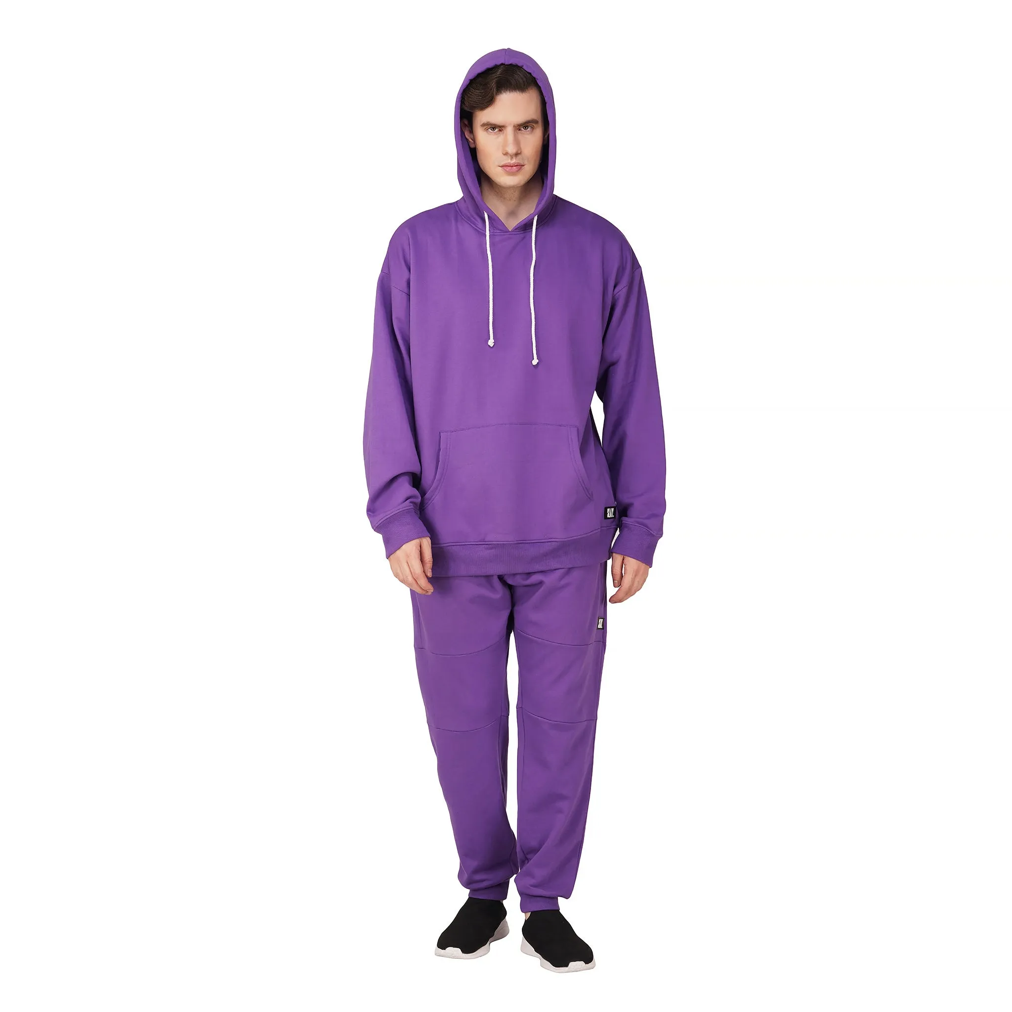 SLAY. Men's Purple Oversized Drop Shoulder Hoodie & Joggers Co-ord Set