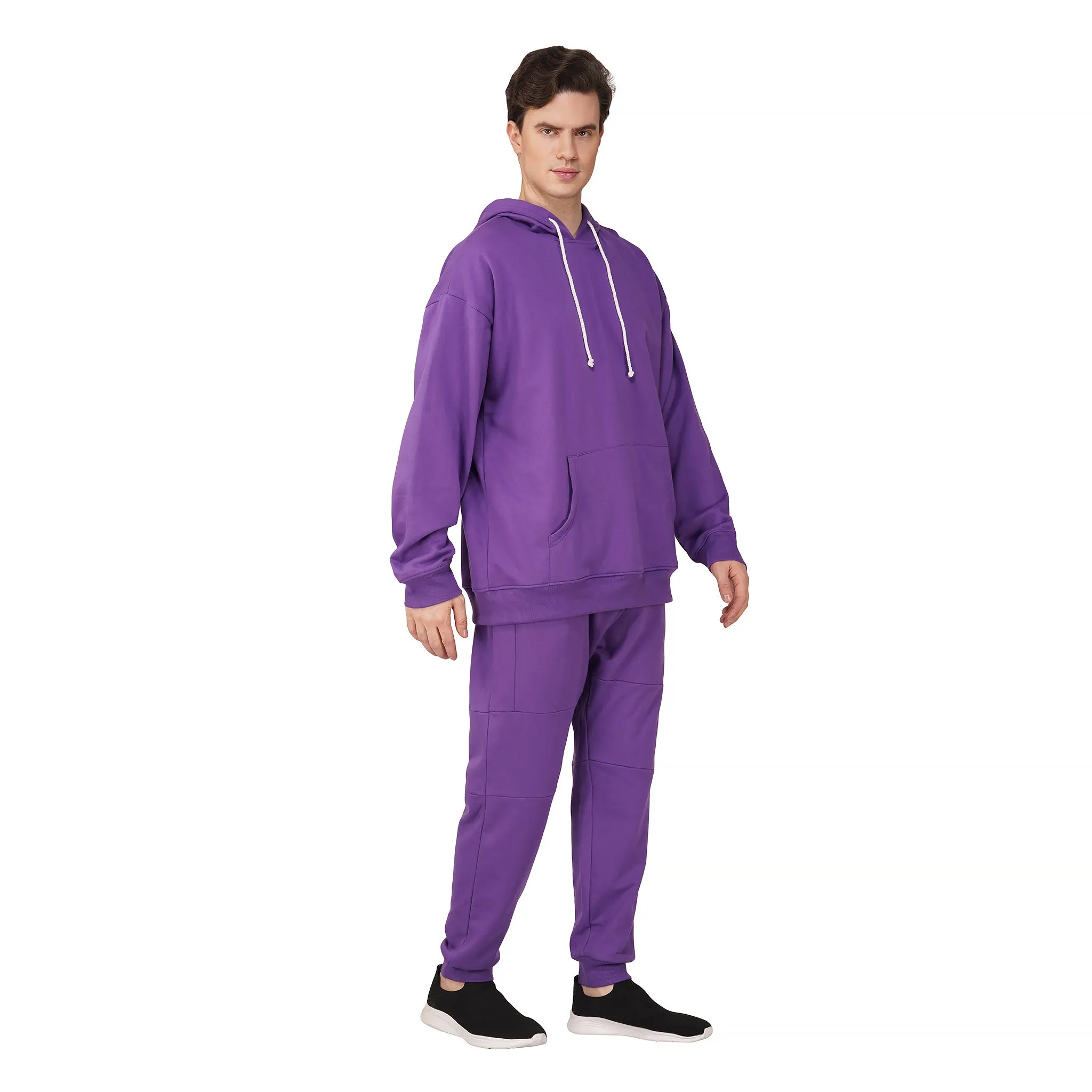 SLAY. Men's Purple Oversized Drop Shoulder Hoodie & Joggers Co-ord Set