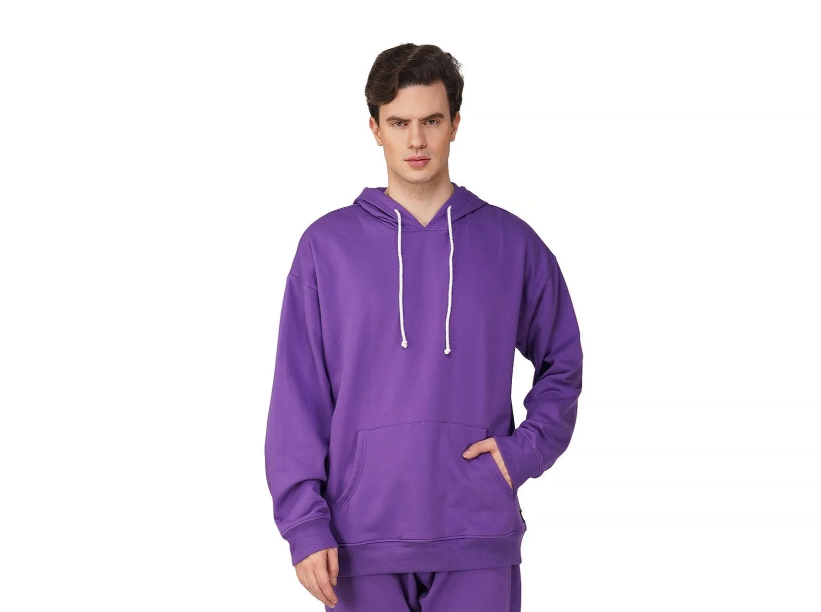 SLAY. Men's Purple Oversized Drop Shoulder Hoodie