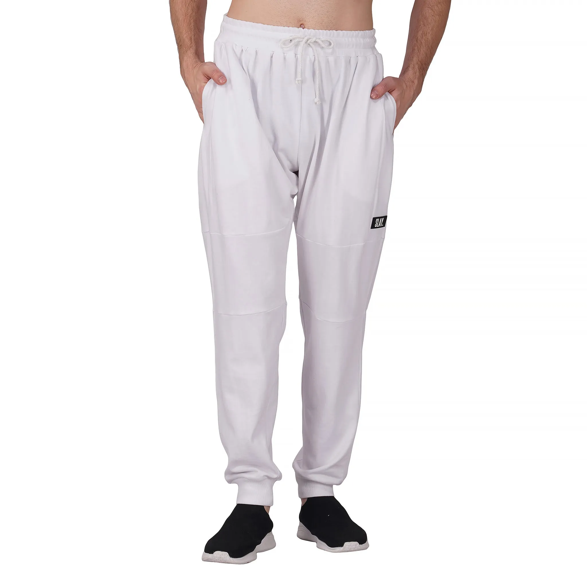 SLAY. Men's White Oversized Drop Shoulder Hoodie & Joggers Co-ord Set