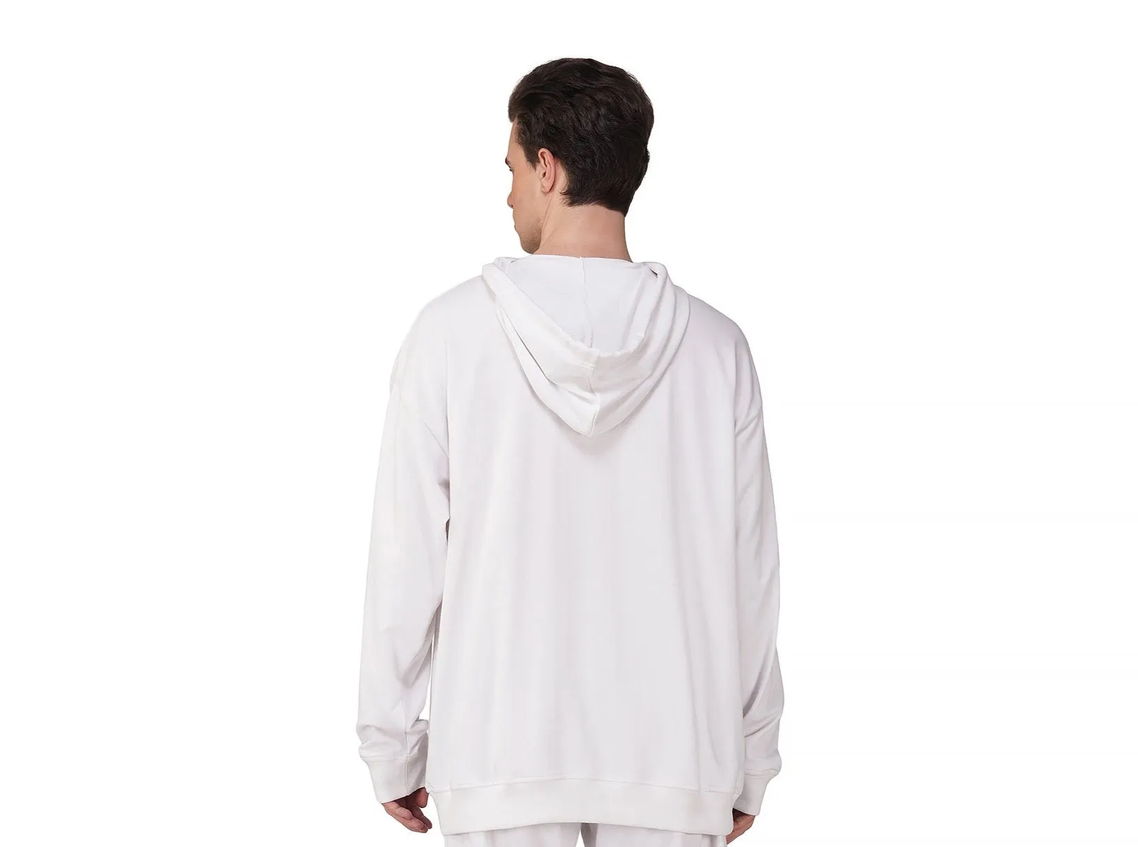 SLAY. Men's White Oversized Drop Shoulder Hoodie