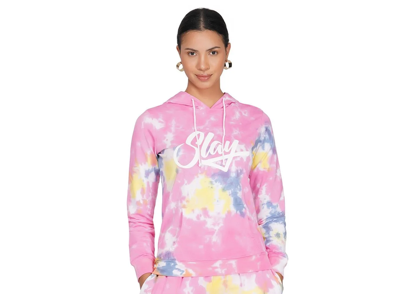 SLAY. Sport Women's Pink Tie Dye Hoodie