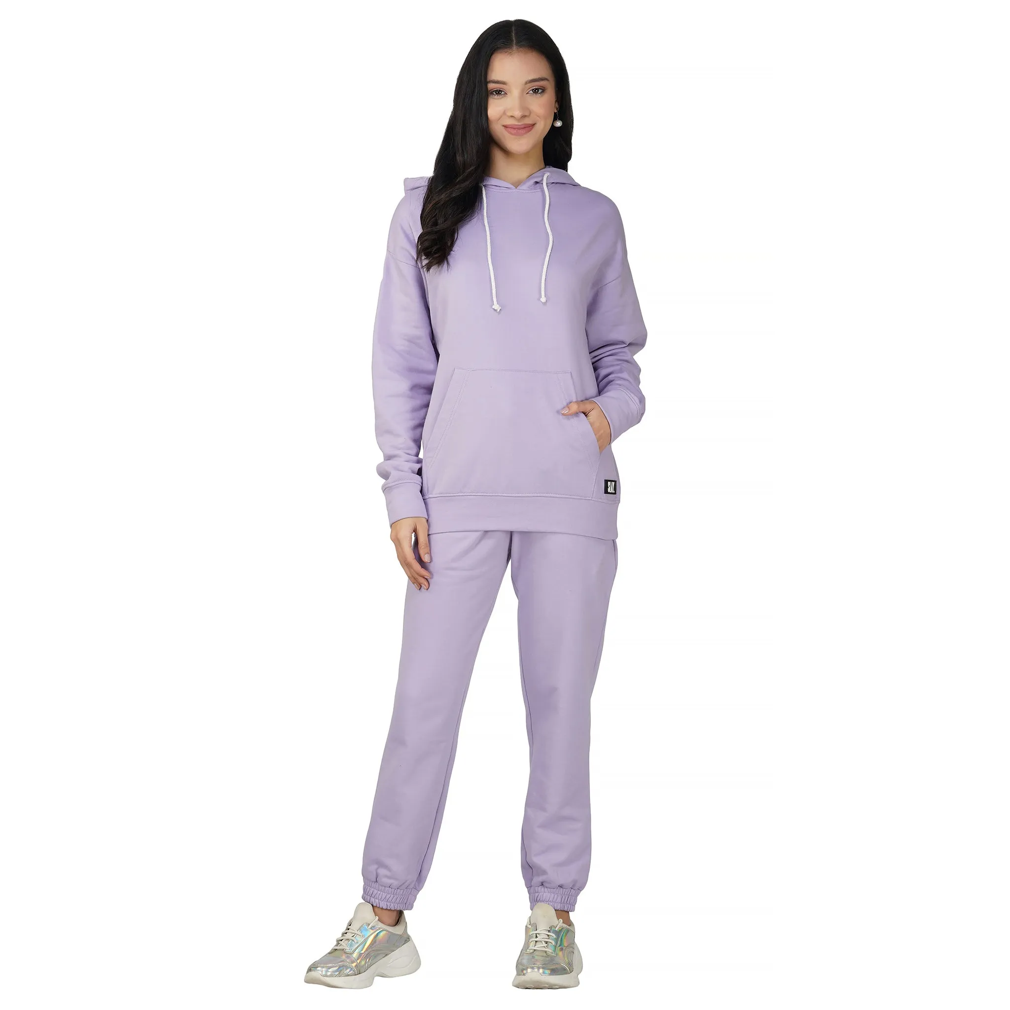 SLAY. Women's Lavender Drop Shoulder Hoodie & Joggers Co-ord Set